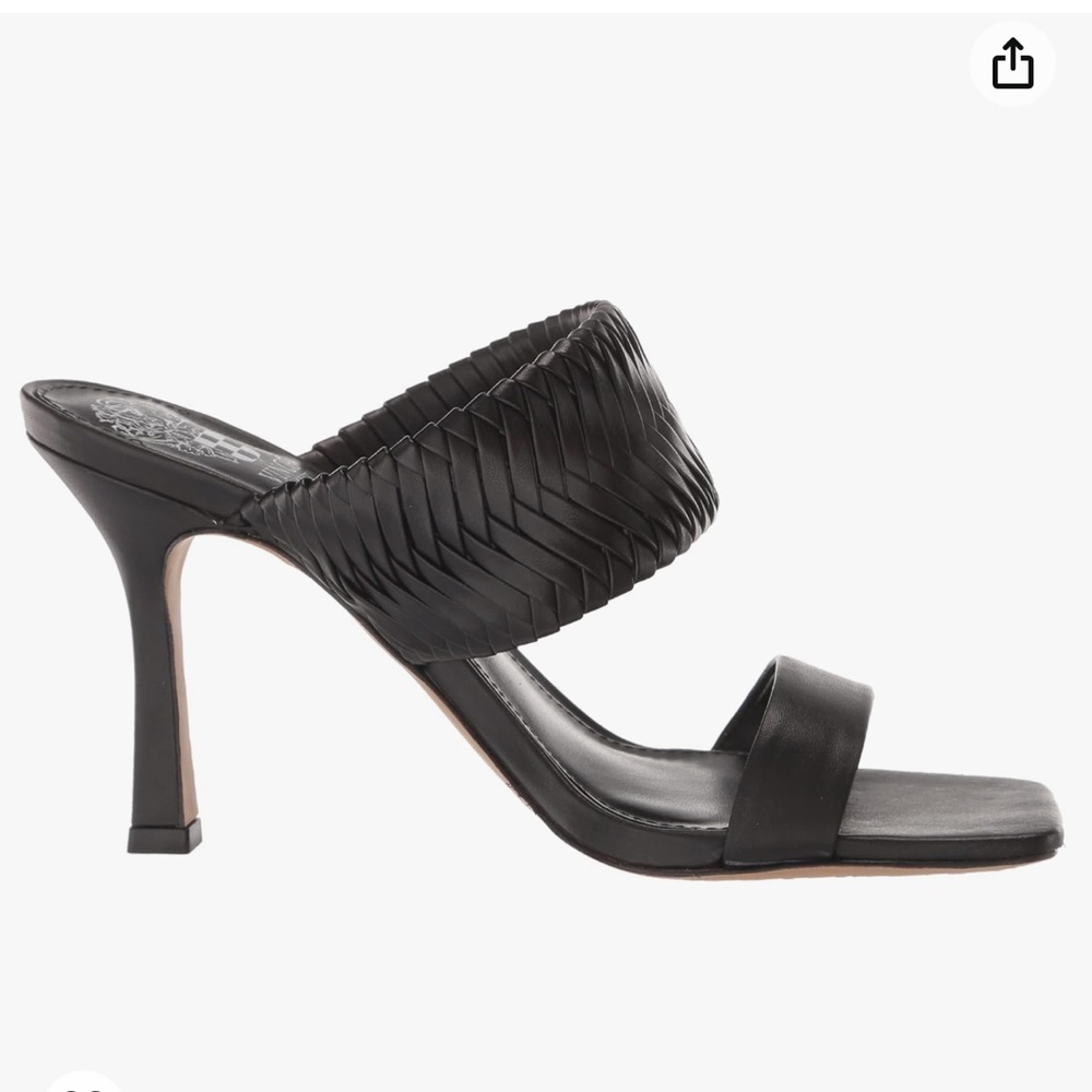 Vince Camuto Black Woven Double-Band Stiletto Mule NWOT